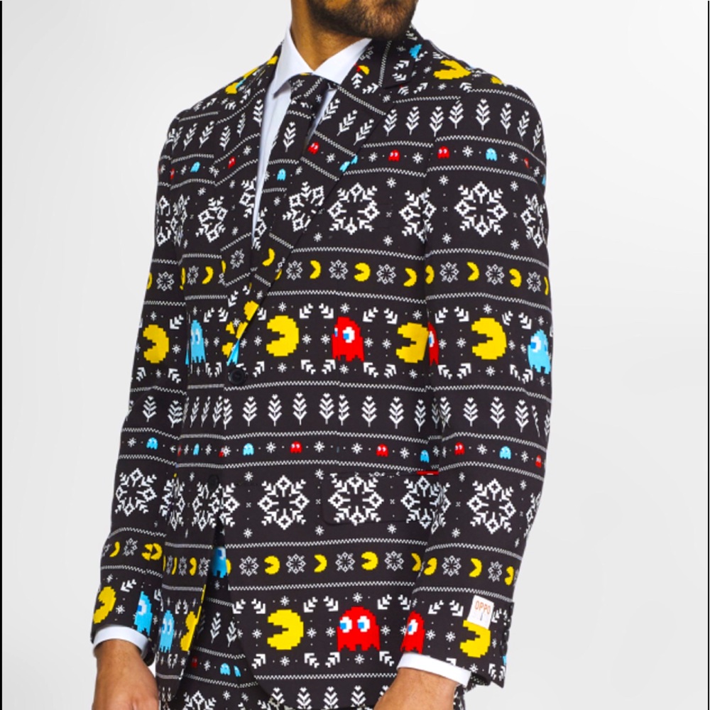 Pac Man Black MultiColored icons 3piece suit siz44